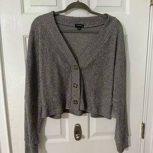 Originality Gray Button Up Sweater